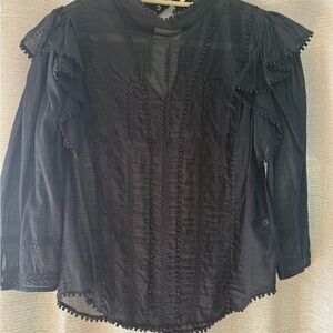 Isabel Marant Black Ruffled Blouse